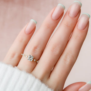 The Penelope Set With A 3 Carat Cushion Moissanite