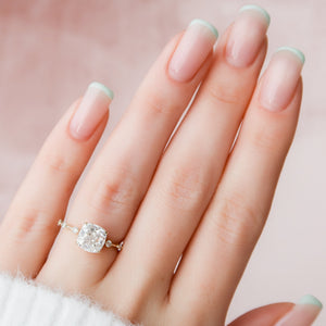 The Penelope Set With A 3 Carat Cushion Moissanite