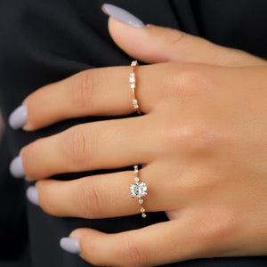 The Penelope Set With A 2 Carat Elongated Cushion Moissanite
