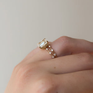 The Penelope Set With A 3 Carat Elongated Cushion Moissanite