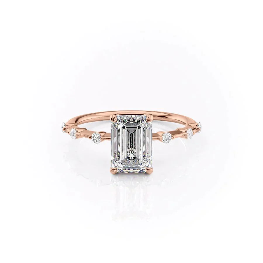 The Penelope Set With A 5 Carat Emerald Moissanite
