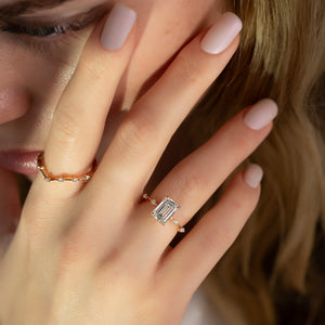 The Penelope Set With A 3 Carat Emerald Moissanite