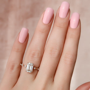 The Penelope Set With A 3 Carat Emerald Moissanite