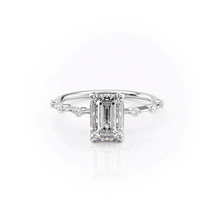 The Penelope Set With A 1 Carat Emerald Lab Diamond
