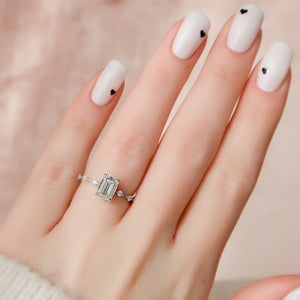 The Penelope Set With A 5 Carat Emerald Moissanite