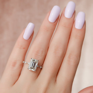 The Penelope Set With A 5 Carat Emerald Moissanite