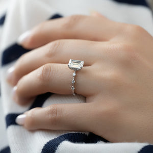 The Penelope Set With A 5 Carat Emerald Moissanite