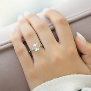 The Penelope Set With A 5 Carat Emerald Moissanite