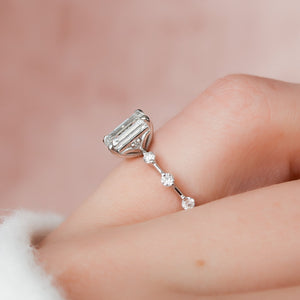 The Penelope Set With A 5 Carat Emerald Moissanite
