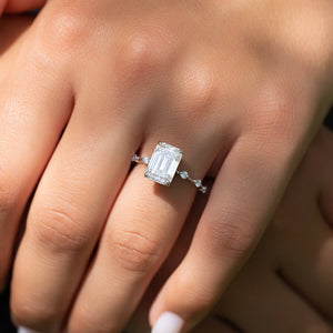 The Penelope Set With A 5 Carat Emerald Moissanite