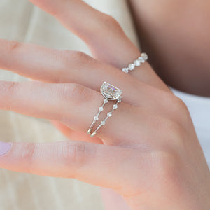The Penelope Set With A 5 Carat Emerald Moissanite