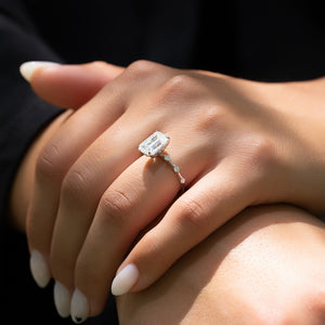 The Penelope Set With A 5 Carat Emerald Moissanite