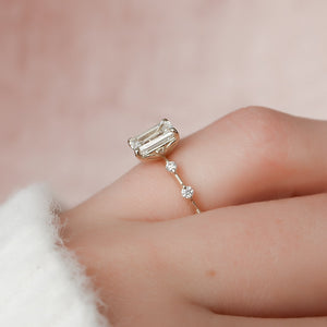 The Penelope Set With A 5 Carat Emerald Moissanite