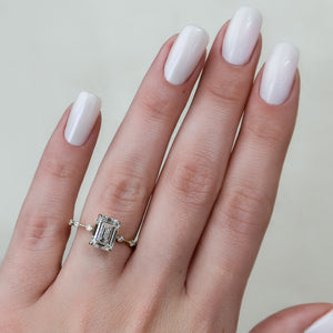 The Penelope Set With A 5 Carat Emerald Moissanite