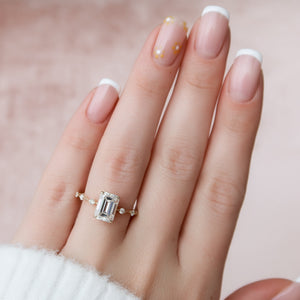 The Penelope Set With A 5 Carat Emerald Moissanite