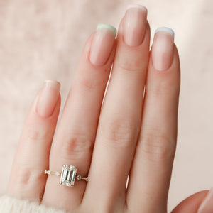 The Penelope Set With A 5 Carat Emerald Moissanite