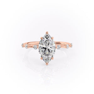 The Penelope Set With A 5 Carat Marquise Moissanite