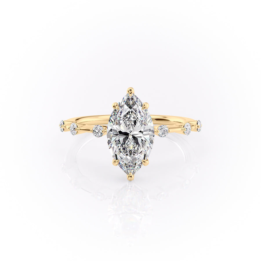 The Penelope Set With A 4 Carat Marquise Moissanite