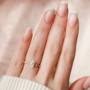 The Penelope Set With A 4 Carat Oval Moissanite