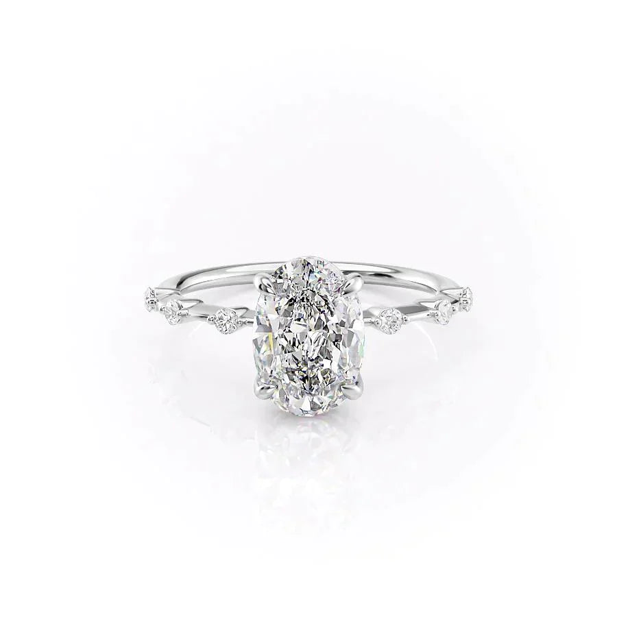 The Penelope Set With A 3 Carat Oval Moissanite