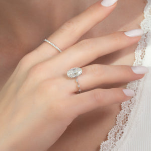 The Penelope Set With A 4 Carat Oval Moissanite