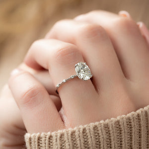 The Penelope Set With A 4 Carat Oval Moissanite