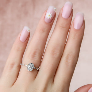 The Penelope Set With A 4 Carat Oval Moissanite