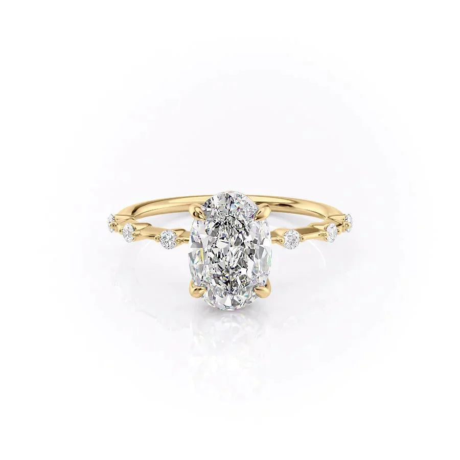 The Penelope Set With A 2 Carat Oval Moissanite