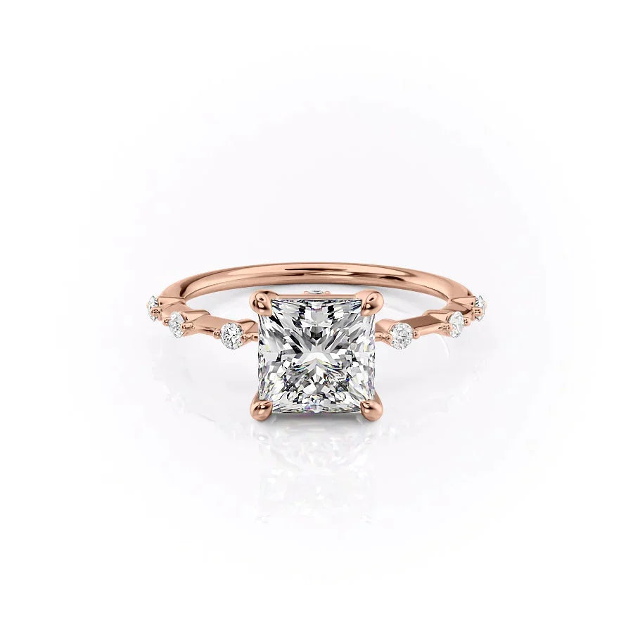 The Penelope Set With A 2 Carat Princess Moissanite