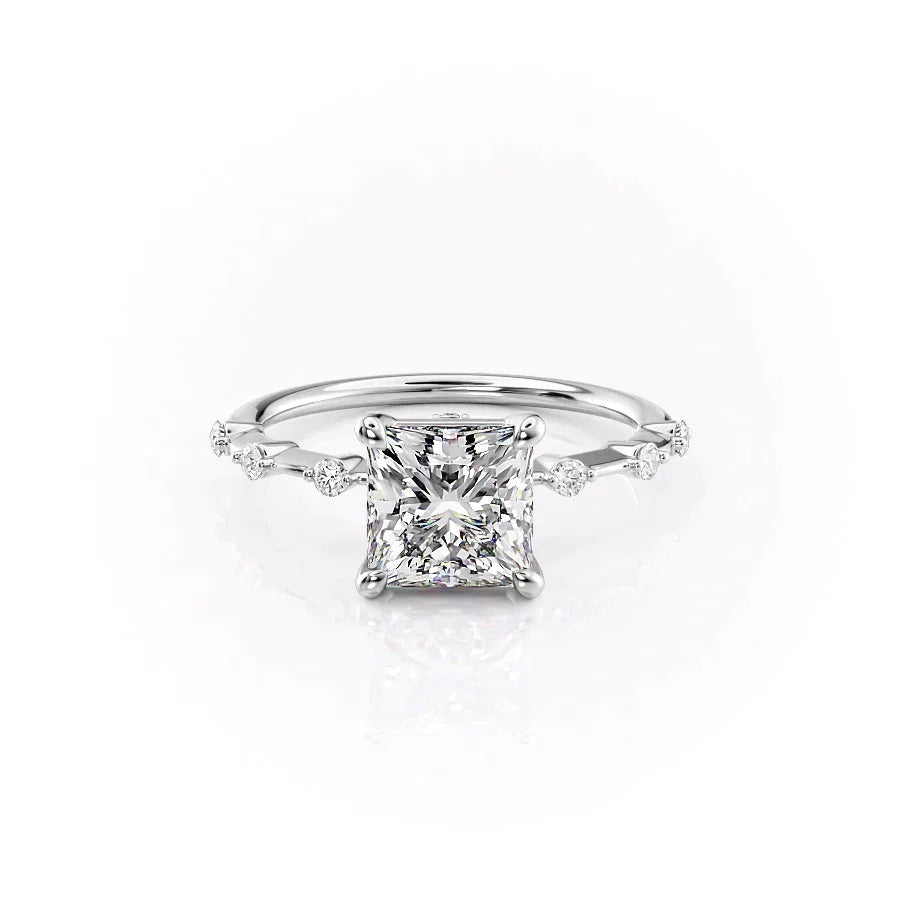 The Penelope Set With A 2 Carat Princess Moissanite