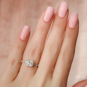 The Penelope Set With A 3 Carat Princess Moissanite