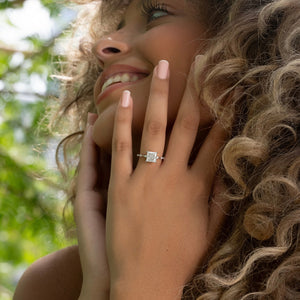 The Penelope Set With A 3 Carat Princess Moissanite