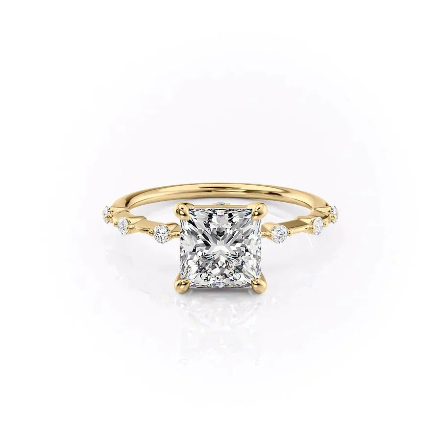 The Penelope Set With A 2 Carat Princess Moissanite