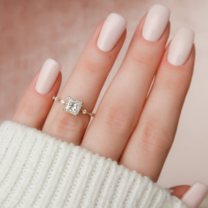 The Penelope Set With A 1 Carat Princess Moissanite