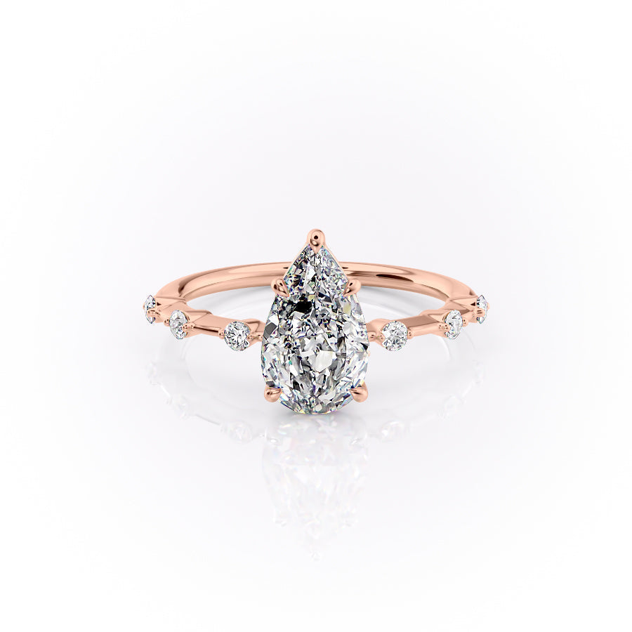 The Penelope Set With A 4 Carat Pear Moissanite