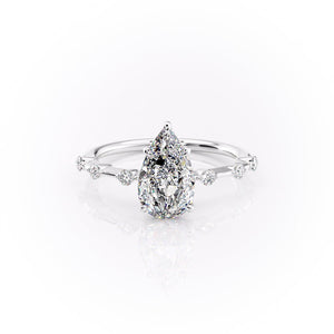 The Penelope Set With A 1 Carat Pear Lab Diamond