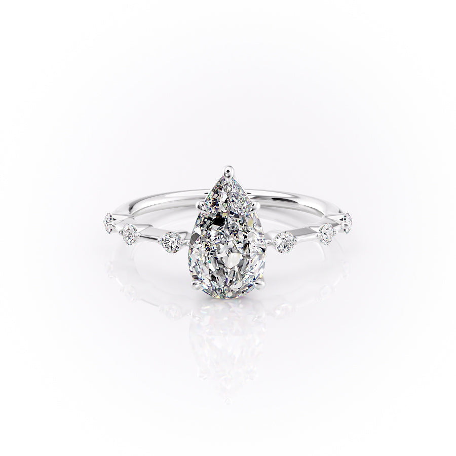 The Penelope Set With A 3 Carat Pear Moissanite
