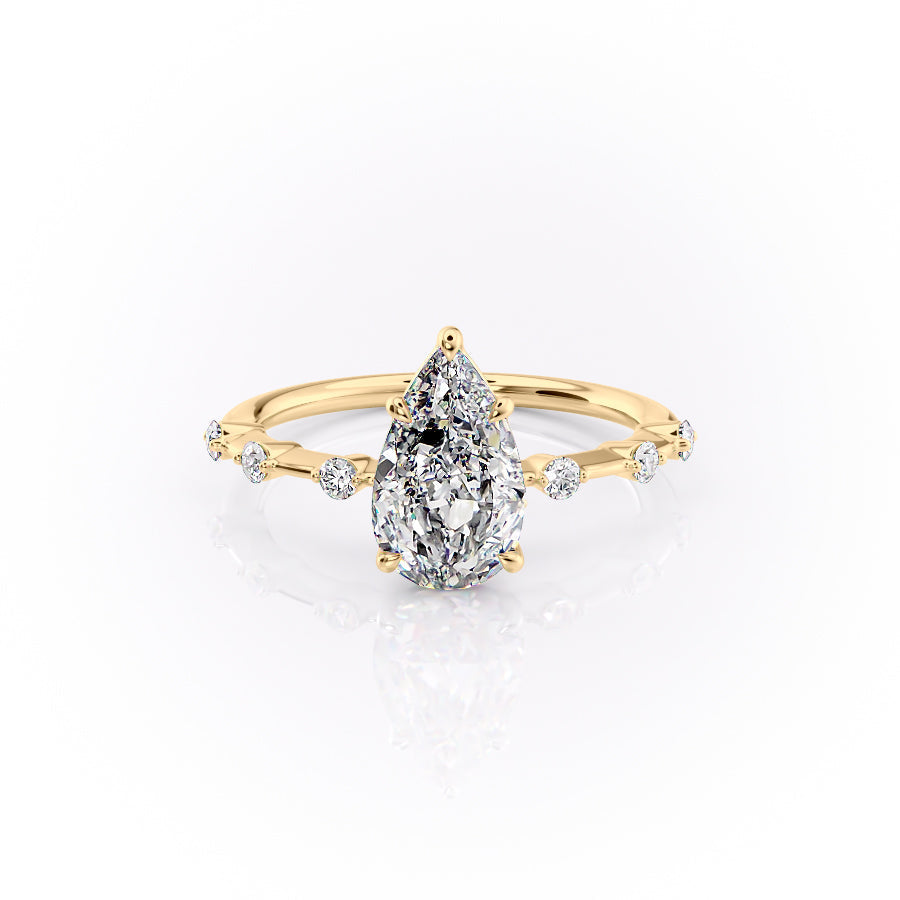 The Penelope Set With A 2 Carat Pear Moissanite