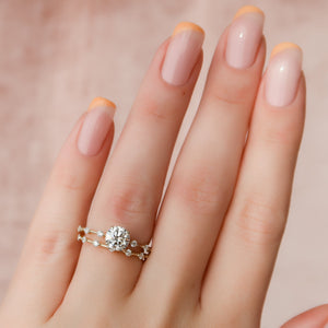 The Penelope Set With A 3 Carat Round Moissanite