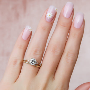 The Penelope Set With A 3 Carat Round Moissanite