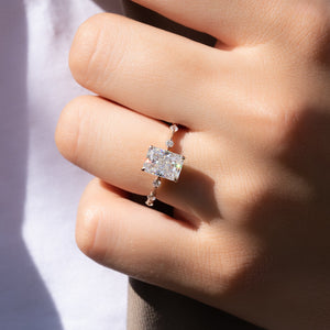 The Penelope Set With A 3 Carat Radiant Moissanite