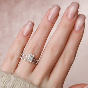 The Penelope Set With A 3 Carat Radiant Moissanite