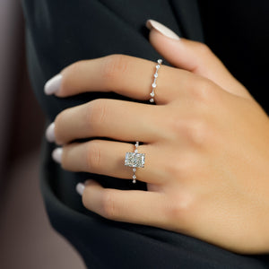 The Penelope Set With A 3 Carat Radiant Moissanite