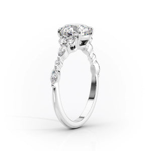 The Kristen Set With A 1 Carat Elongated Cushion Lab Diamond