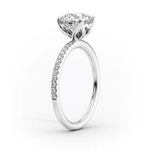 The Pave Alison Set With A 5 Carat Round Moissanite