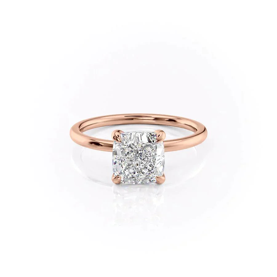 The Nelly Set With A 4 Carat Cushion Moissanite