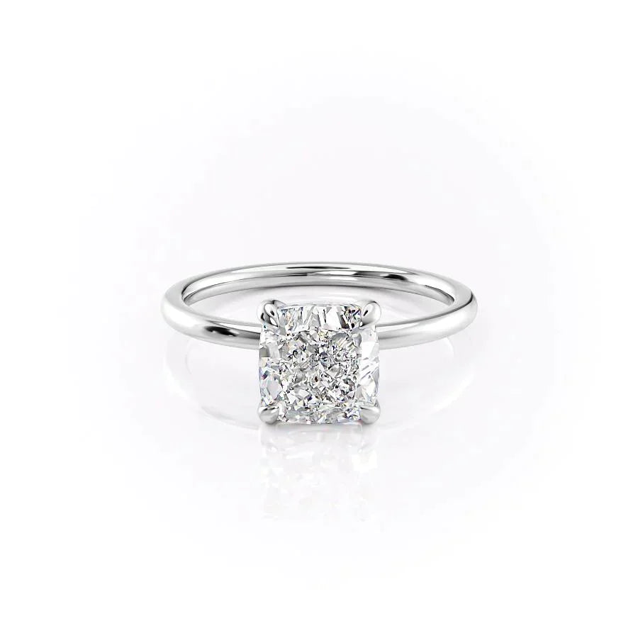 The Nelly Set With A 2.5 Carat Cushion Lab Diamond