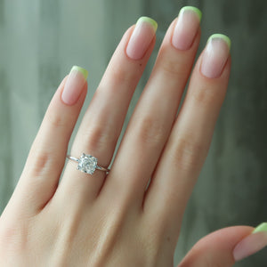 The Nelly Set With A 2 Carat Cushion Moissanite