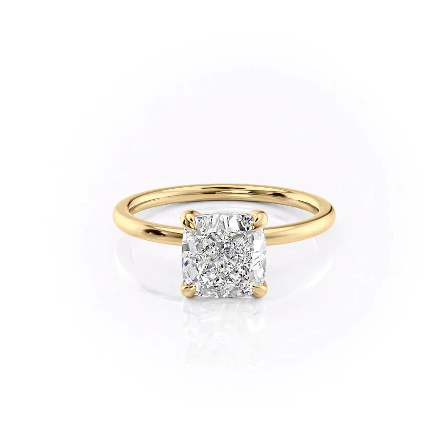 The Nelly Set With A 3 Carat Cushion Moissanite