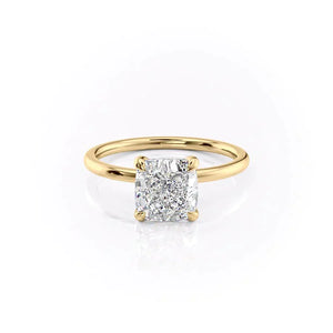 The Nelly Set With A 2.5 Carat Cushion Lab Diamond